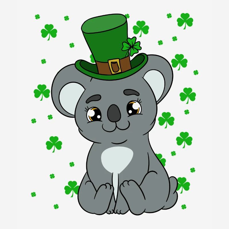 Cute Koala with Hat Saint Patrick's Day