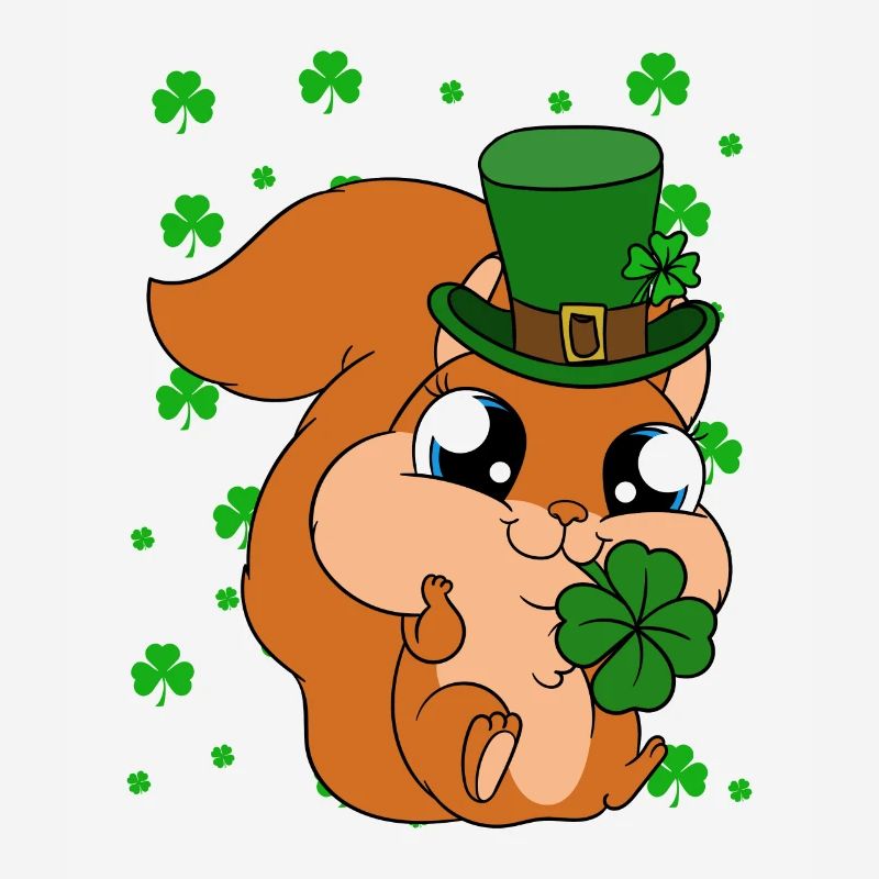 Squirrel Clover St. Patrick's Day