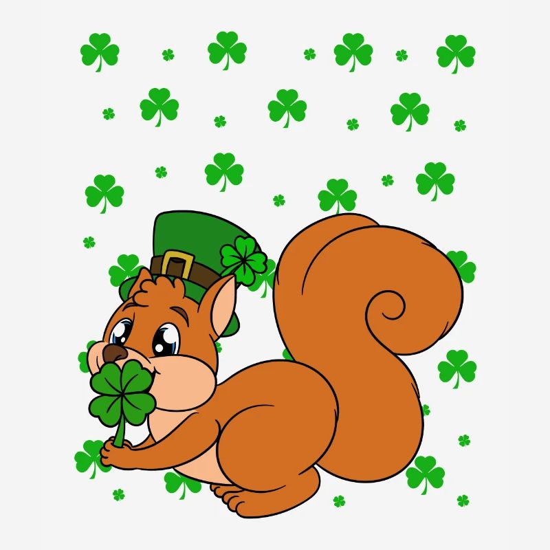 Squirrel Clover St. Patrick's Day
