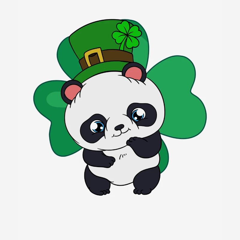 Panda de la Saint-Patrick avec chapeau de Saint-Patrick