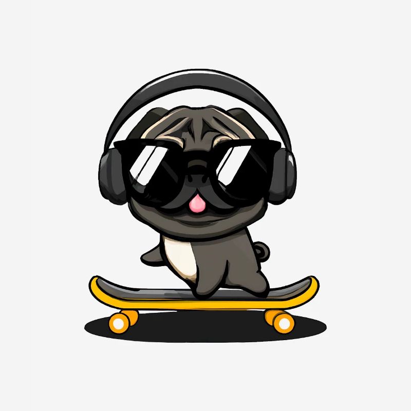 Design with a pug dog based on a