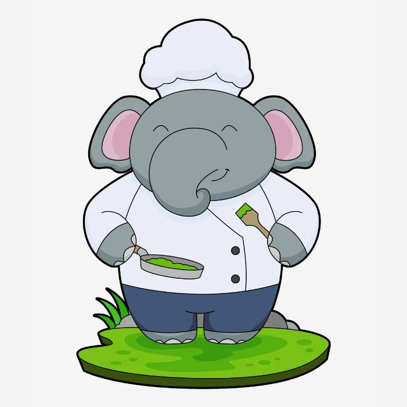 Cuisson à la poêle de cuisson d’éléphants
