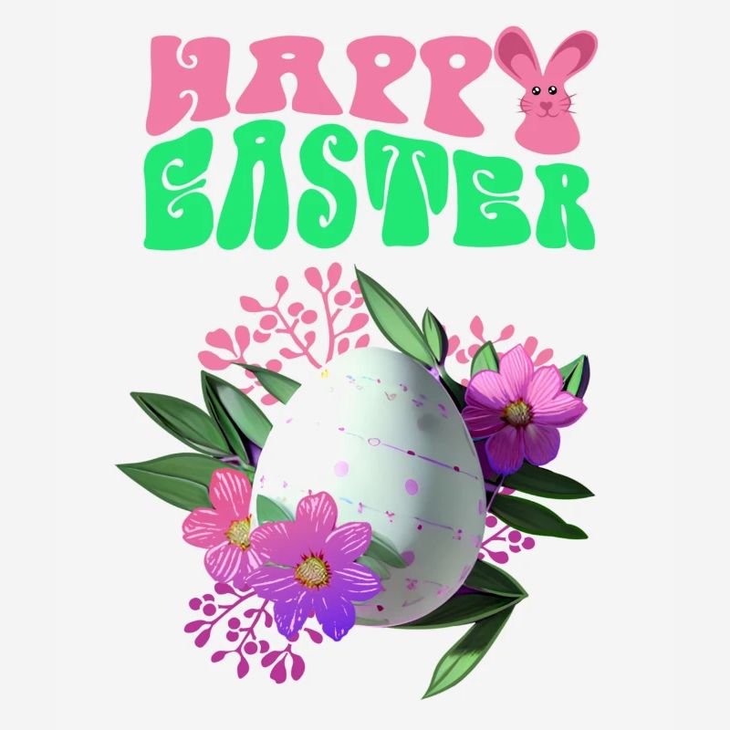 Happy Easter Flowers Easter Egg