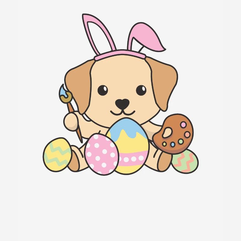 joyeuses Pâques douces Labrador Pâques avec œufs de Pâques
