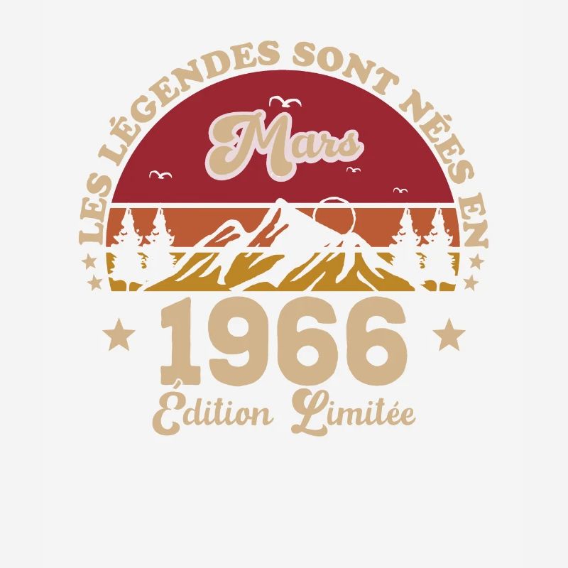 57th anniversary March Born in 1966 Gift idea