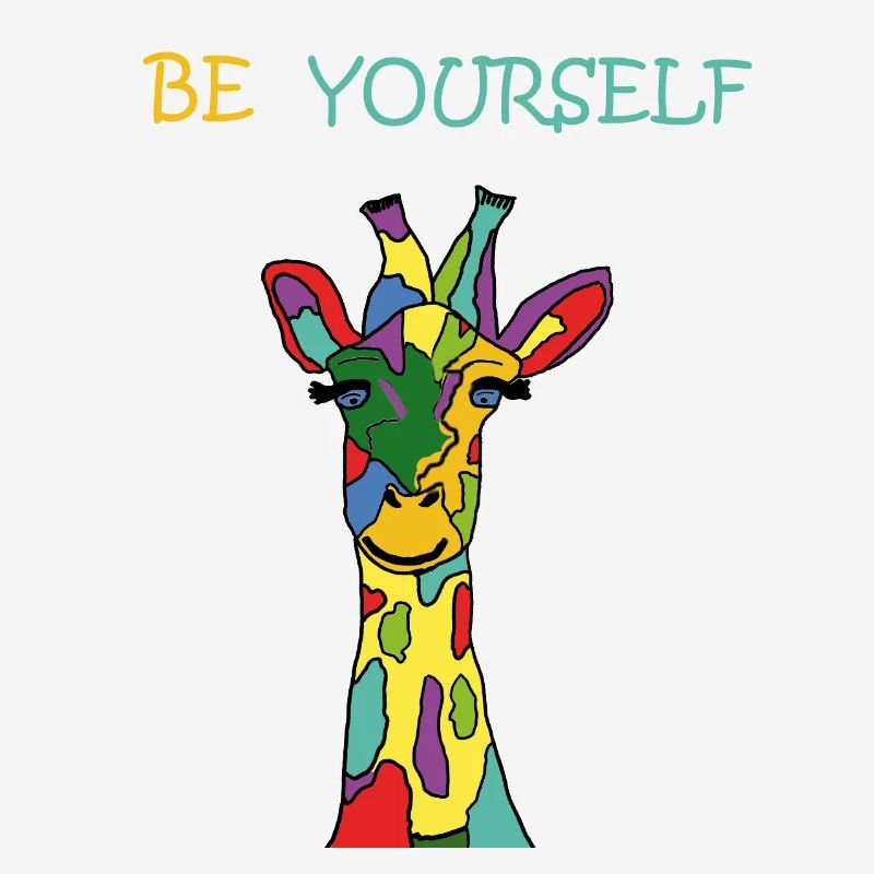 Giraffe Be Yourself Sei Du Selbst Bunt Anders