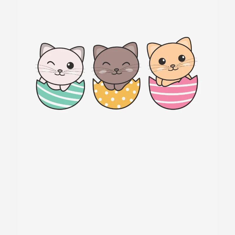 cute cats at Easter with Easter eggs cat