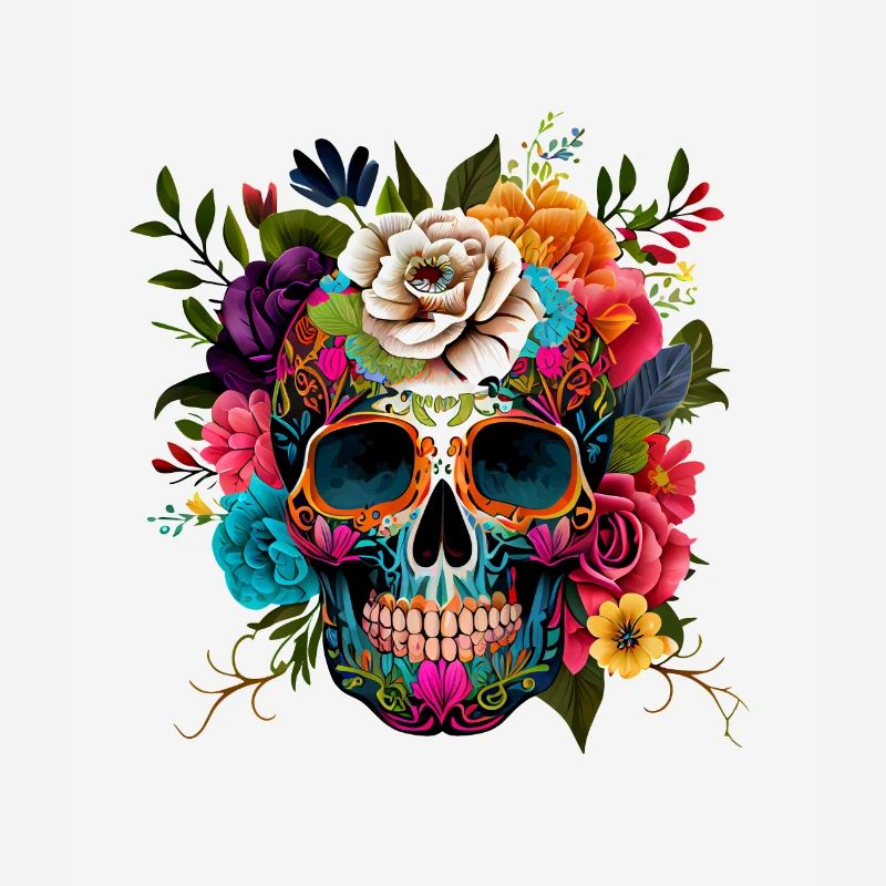 Fleurs de crâne colorées