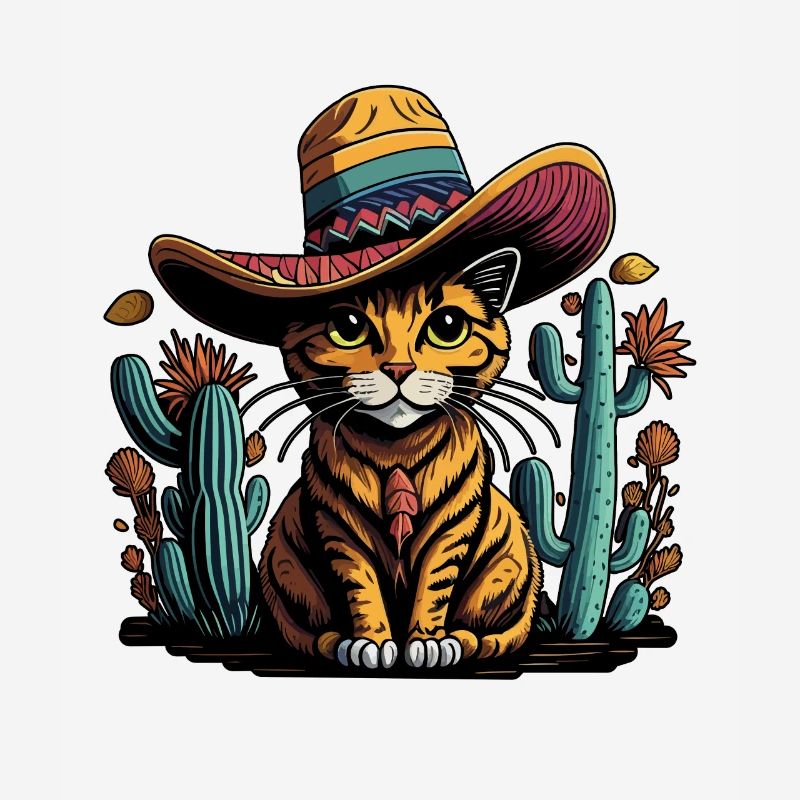 Cinco de Mayo Chat mexicain avec sombrero