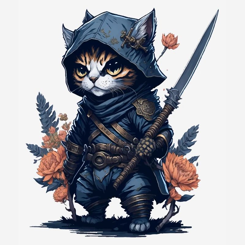 Préparez-vous à l’action avec le chat ninja