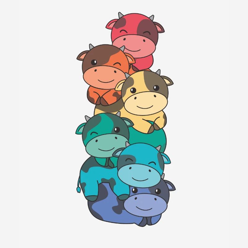 Rainbow Flag Pride LGBTQ Cute Cow Stack