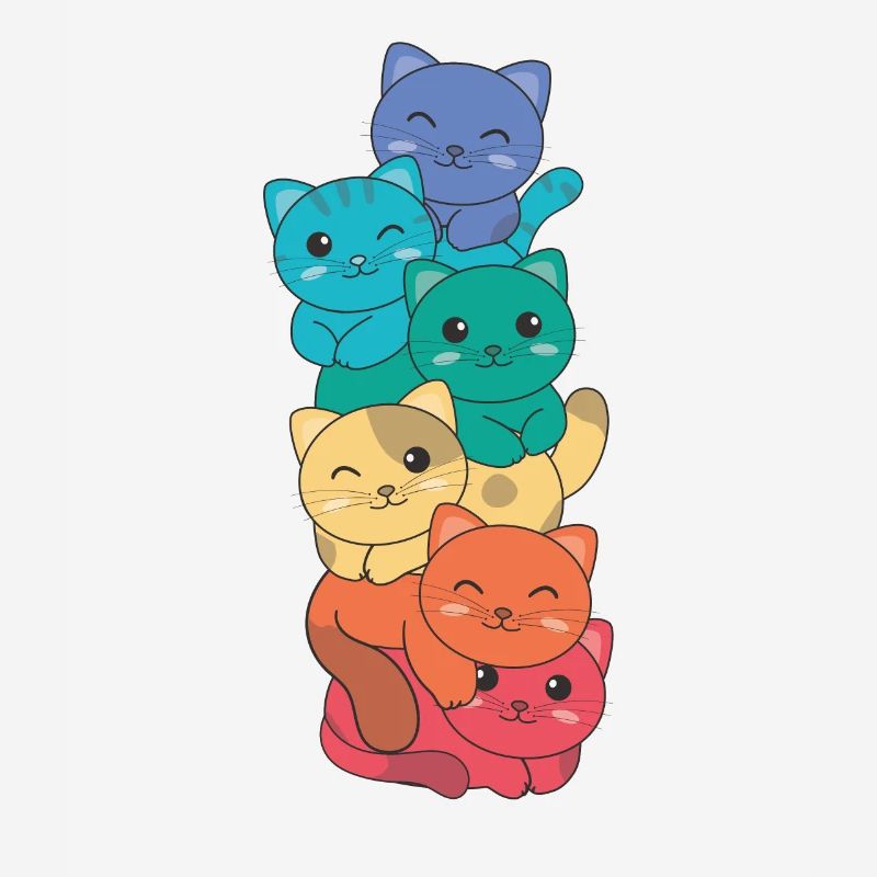Rainbow Flag Pride LGBTQ Mignon Cat Stack