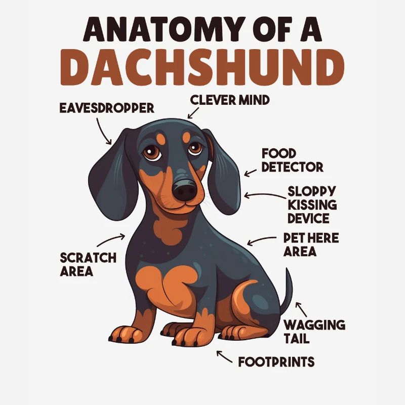 Anatomie d’explication du chien d’un teckel