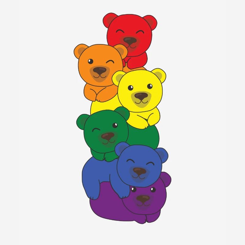 Rainbow Flag Pride LGBTQ Cute Bear Stack