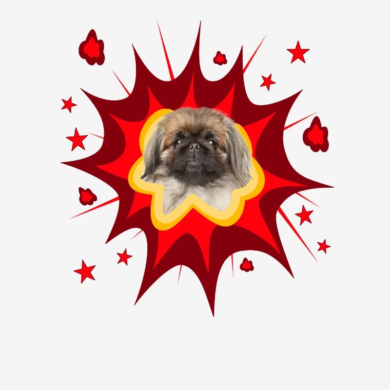 Conception de chien de bande dessinée - Pow - Pékinois
