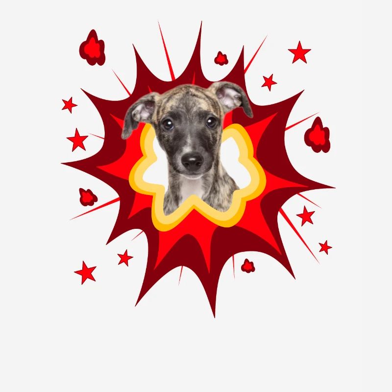Comic Dog Design - Pow - Whippet