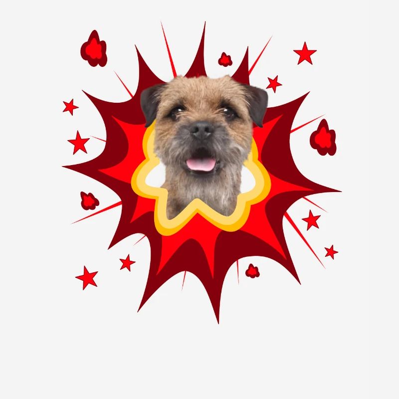 Conception de chien de bande dessinée - Pow - Border Terrier