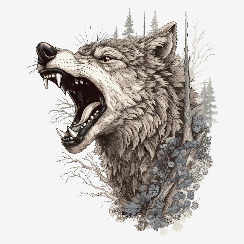 Wolf Wolf Head Scratch Marks Claws Wild Forest Hunter
