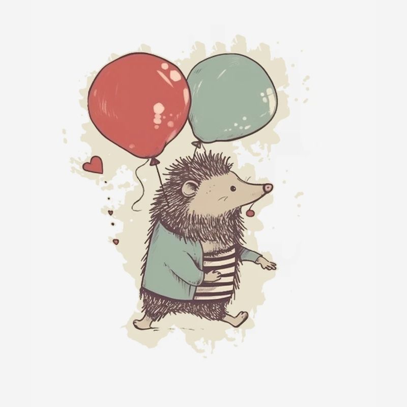 Igel mit Luftballons