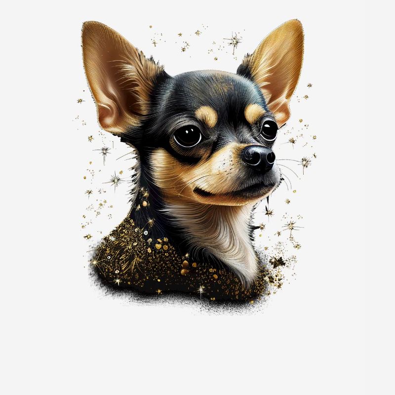 Chihuahua - Chien Mignon Jaune Or Couleur Amour