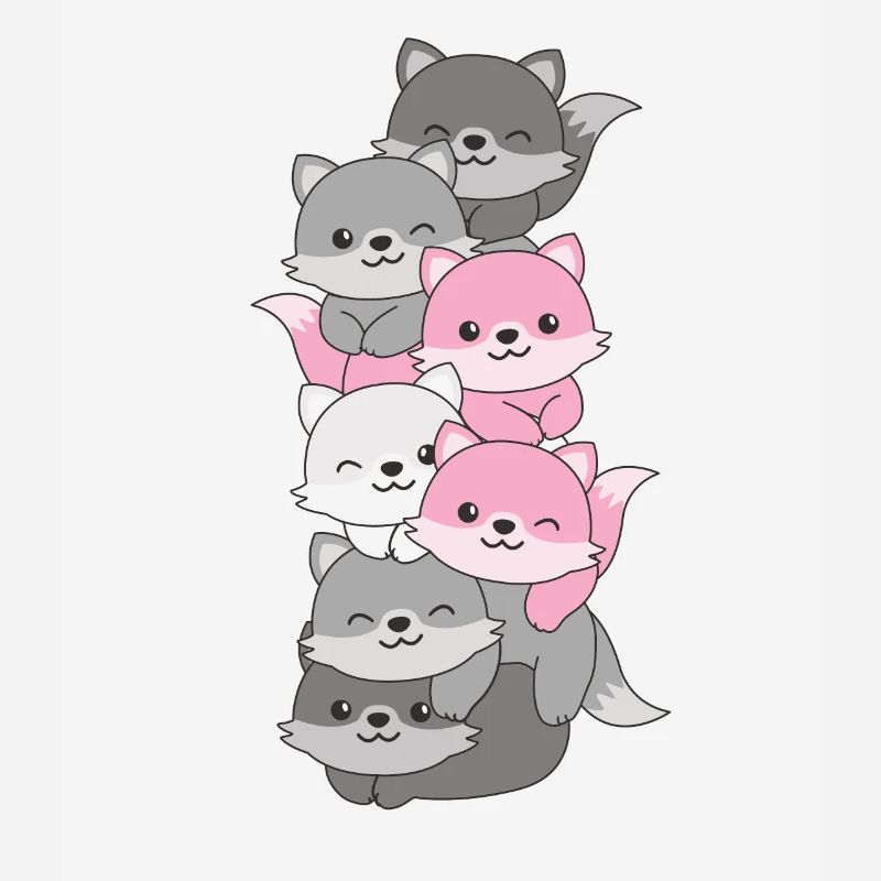 Demigirl Flag Pride LGBTQ Cute Fox Stack