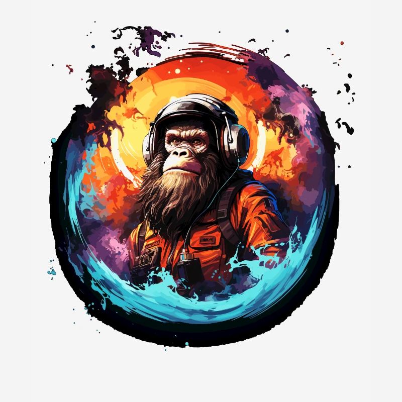Astronaut Gorrilla - Outer Space Universe Monkey,