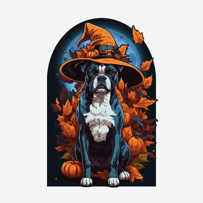 Boxer With Witch Hat Halloween Boxer