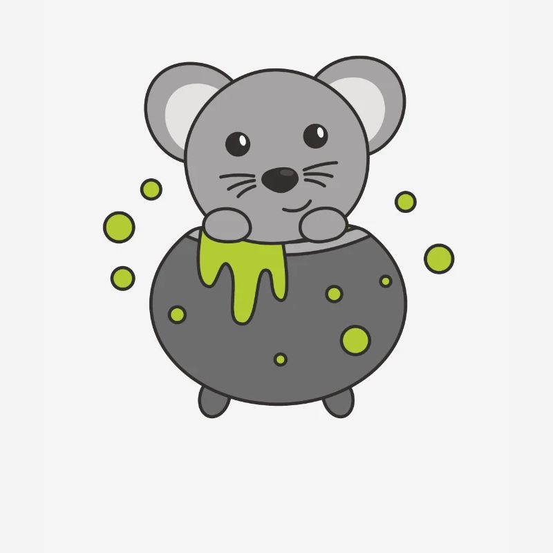Mouse Happy Halloween Witch's Cauldron Bat