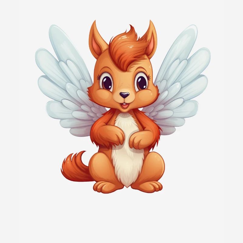 Süßes Eichhörnchen-Engel-Comic