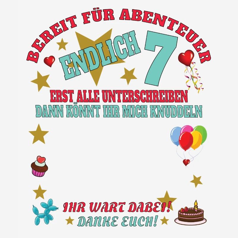 7. Geburtstag Mädchen & Jungs Gästebuch