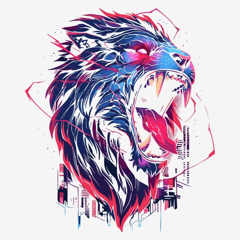 Synthwave Lion