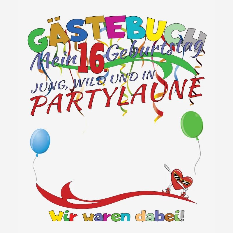 16. Geburtstag Mädchen & Junge Gästebuch