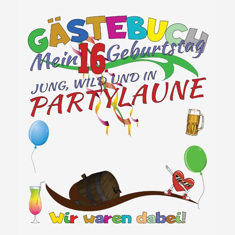 16. Geburtstag Mädchen & Junge Gästebuch
