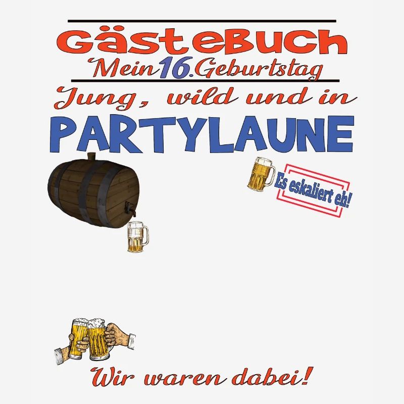 16. Geburtstag Mädchen & Junge Gästebuch