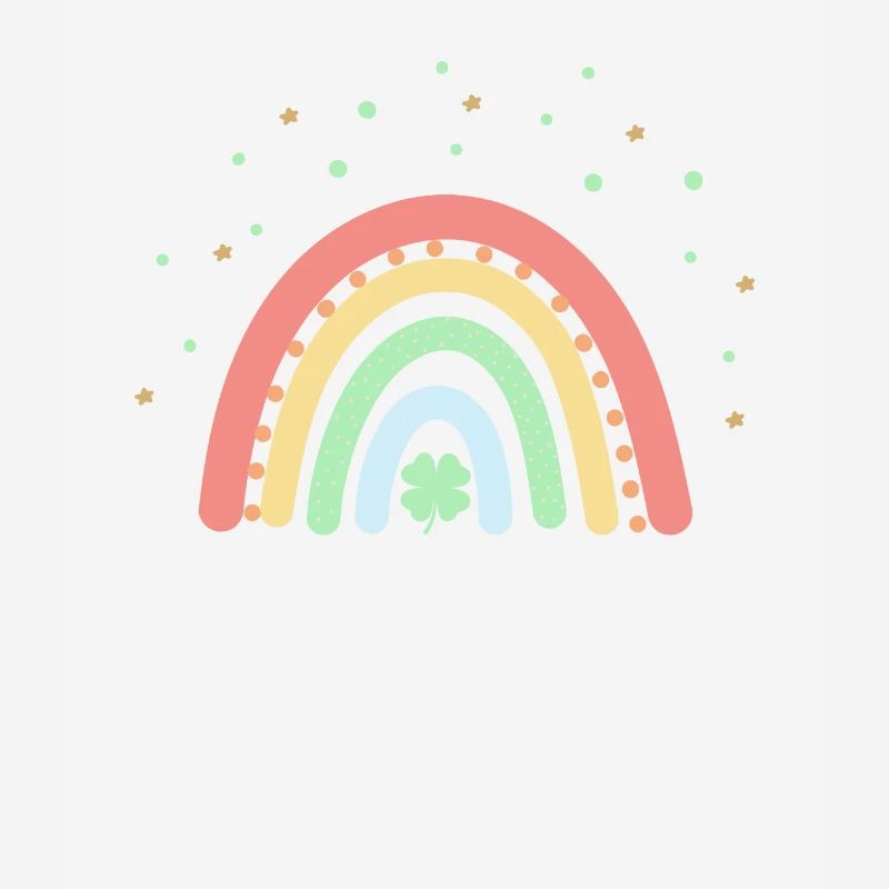 Vierblättriges Kleeblatt Regenbogen St. Patrick's