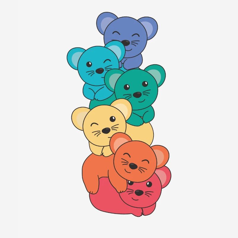 Rainbow Flag Pride LGBTQ Cute Mouse Stack
