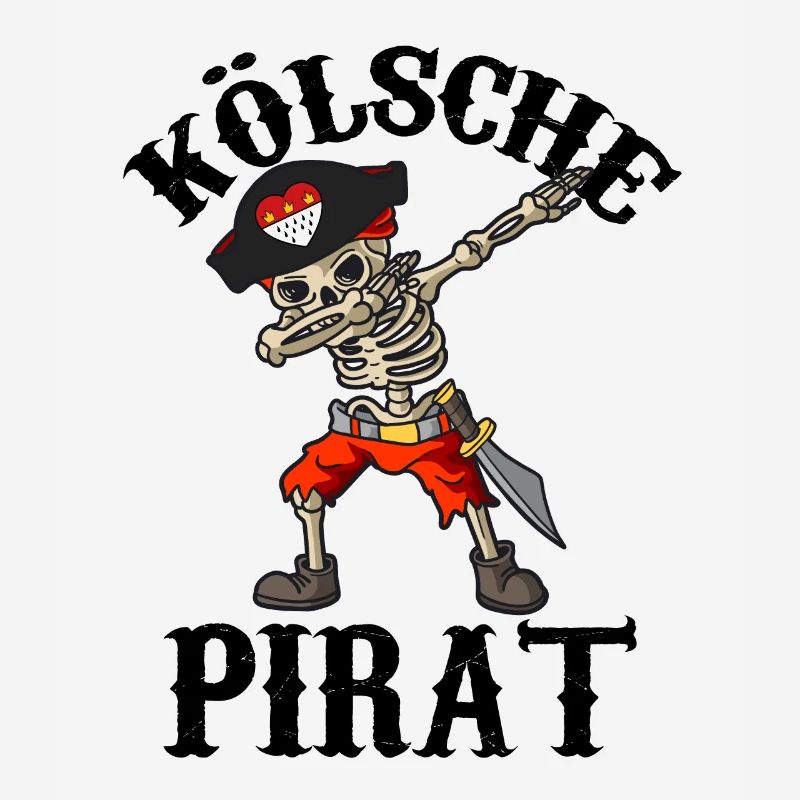 Carnival Kölle Alaaf Dabbing Skeleton Fun with Pirate