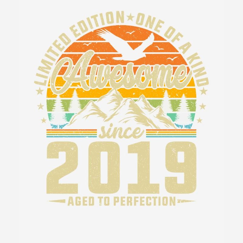Design rétro créatif de célébration d’anniversaire 2019