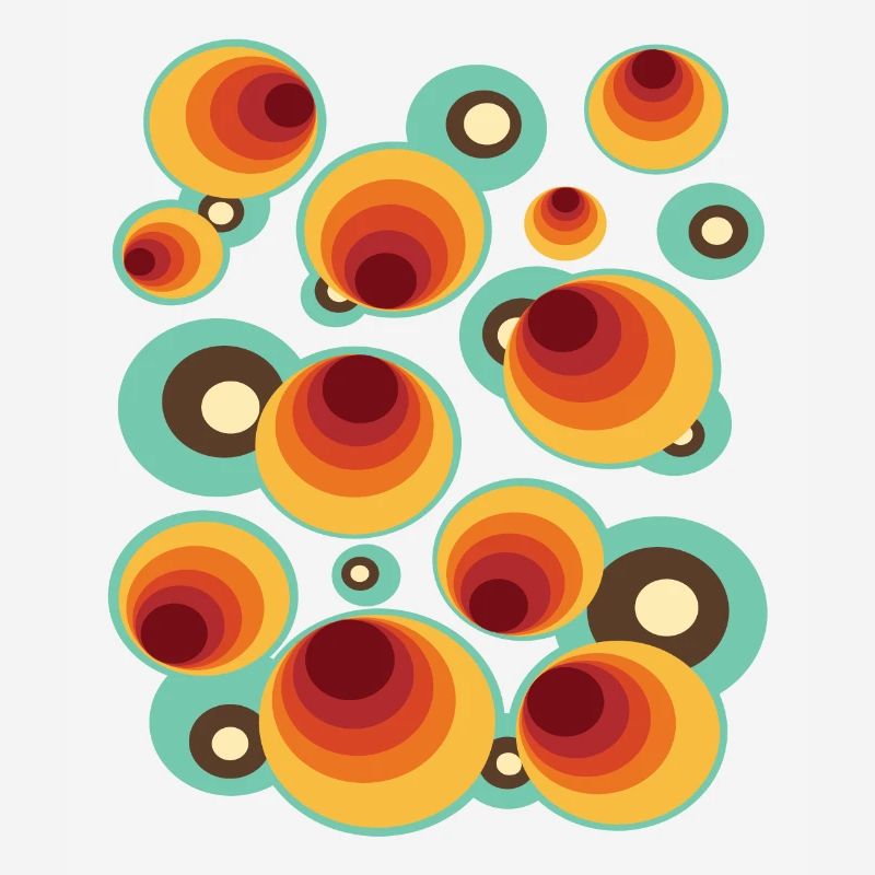 50s 60s Retro Pattern Circle Style Pattern