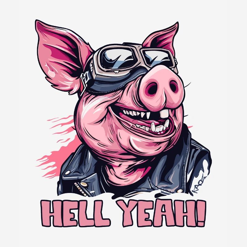 Hell yes, motorcycle biker pig