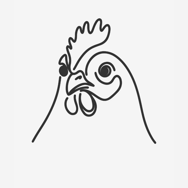 Line Art Dad Mom - Chicken