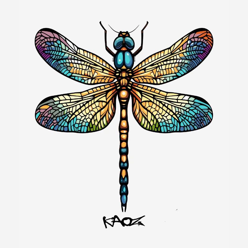 Eine farbenfrohe Libelle