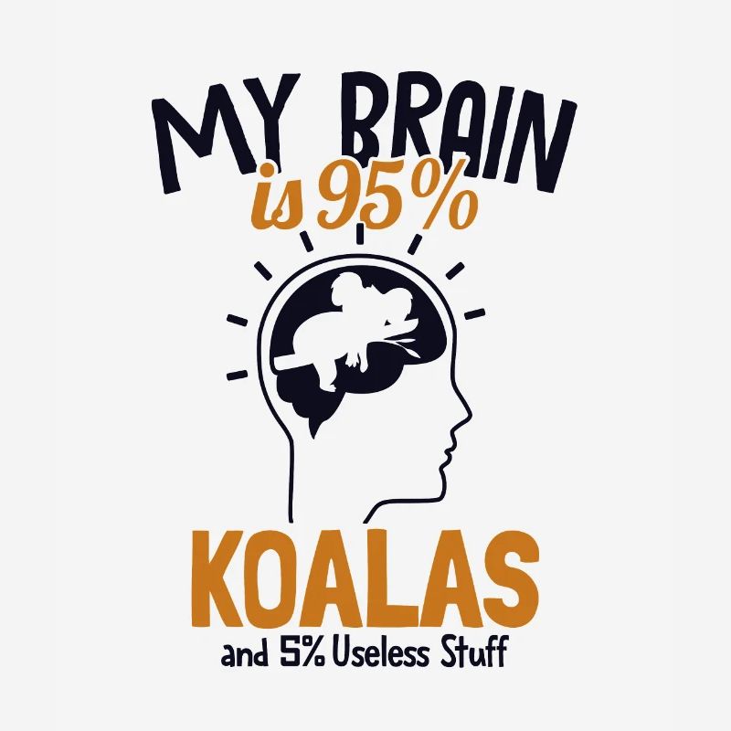 Mon cerveau est composé à 95% de Koalas Koalabear Eucalyptus Koala