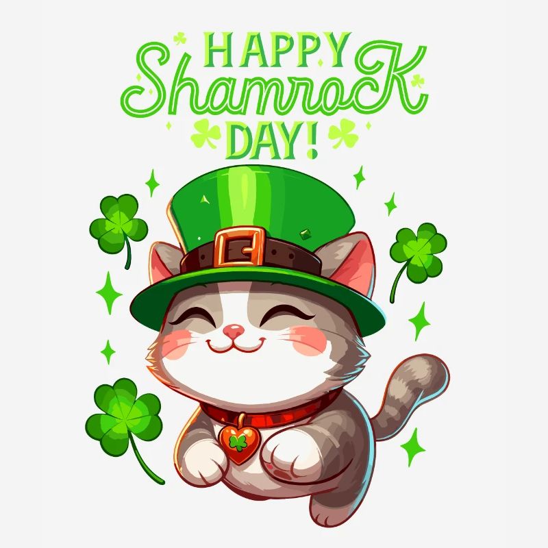 Chat de la Saint-Patrick Shamrock Lucky Kitten Fun