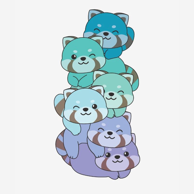 Neptunic Flag Pride LGBTQ Cute Red Panda Stack