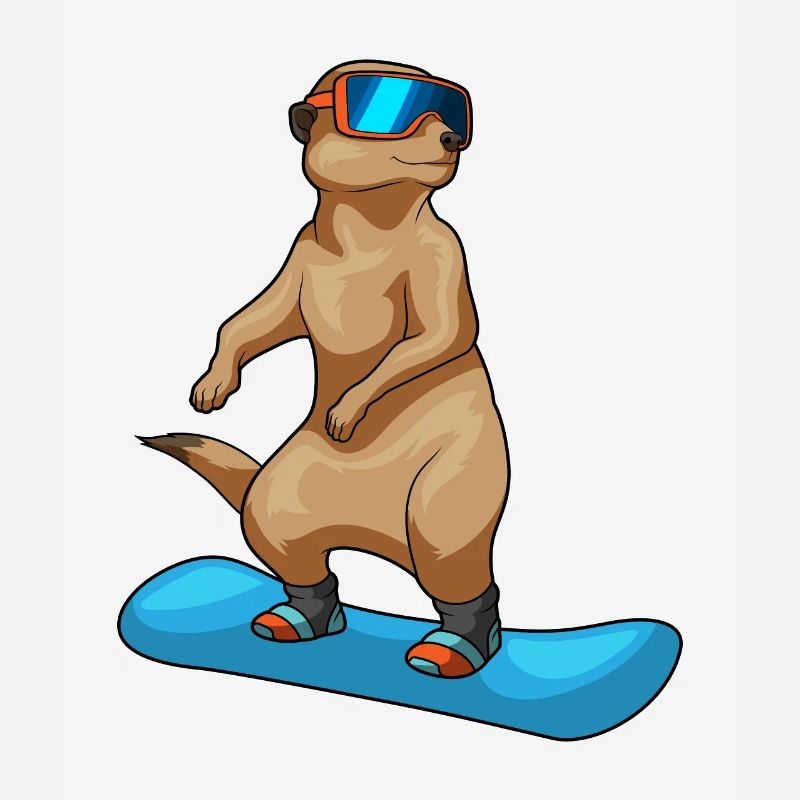 Erdmännchen Snowboard Wintersport