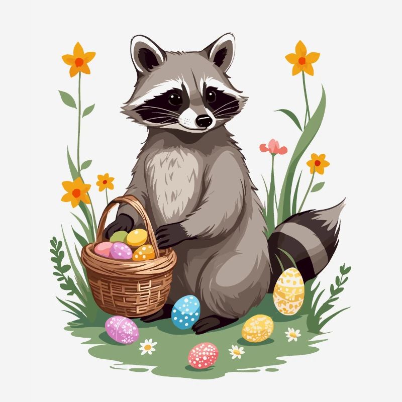 Funny Raccoon Costume Cute Easter Eggs