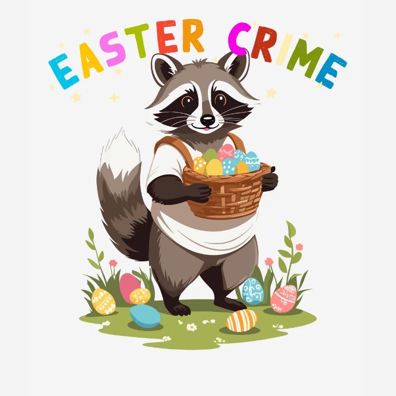 Funny Raccoon Easter Bunny Cute Easter Eggs