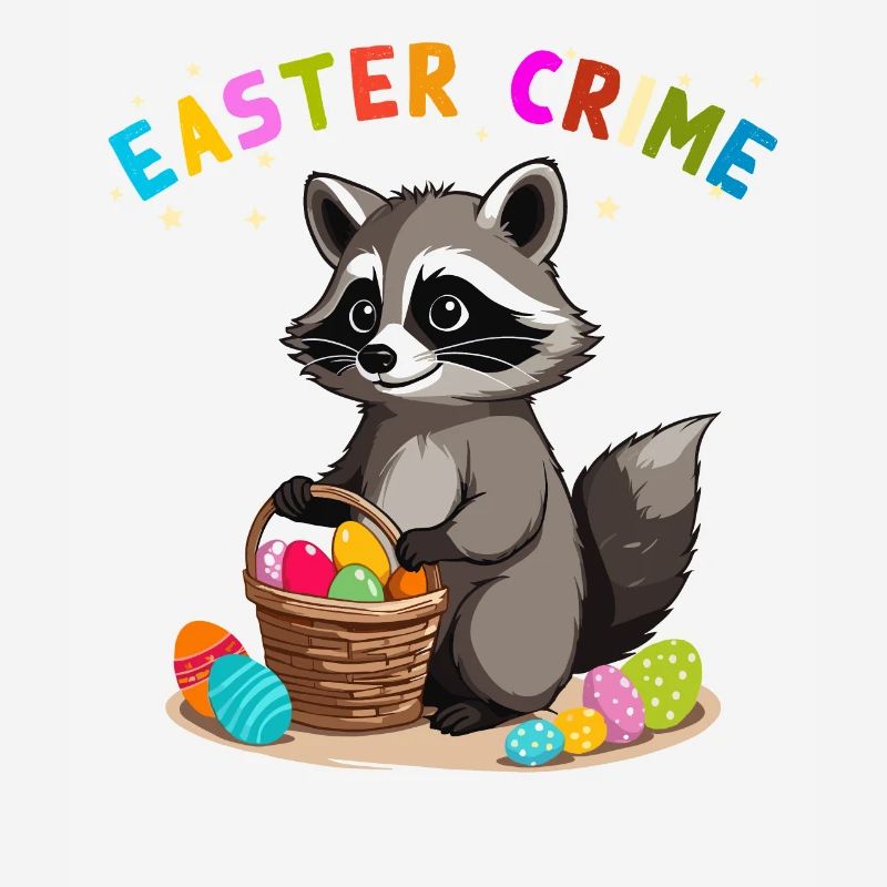 Funny Raccoon Costume with Easter Eggs