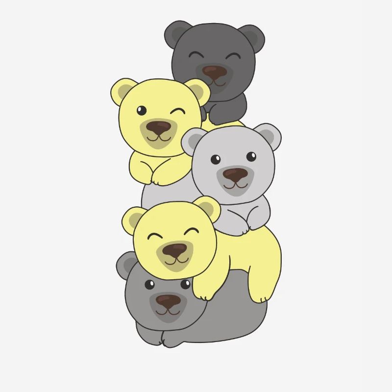 Perigender Flag Pride LGBTQ Cute Bear Stack